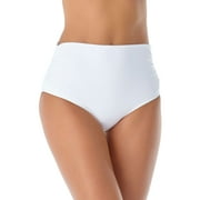 Anne Cole - Convertible High Waist Shirred Swim Bottom